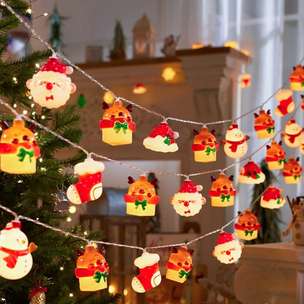 3D Christmas LED String Lights – 20 LED Battery Powered, 3M