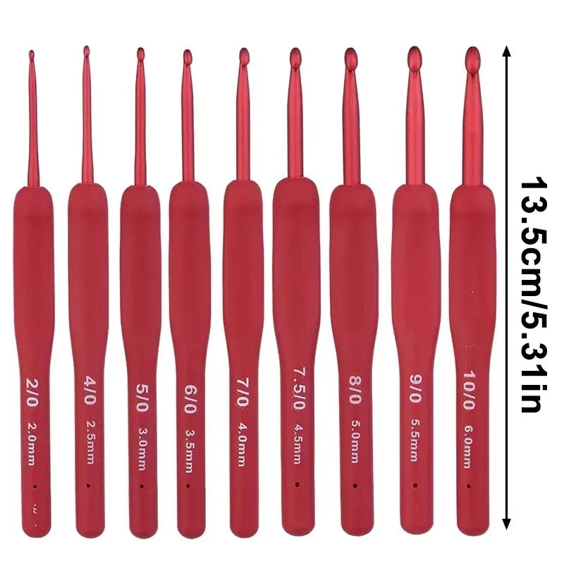 Silicone Crochet Hooks Set – Frosted Aluminum DIY Needles