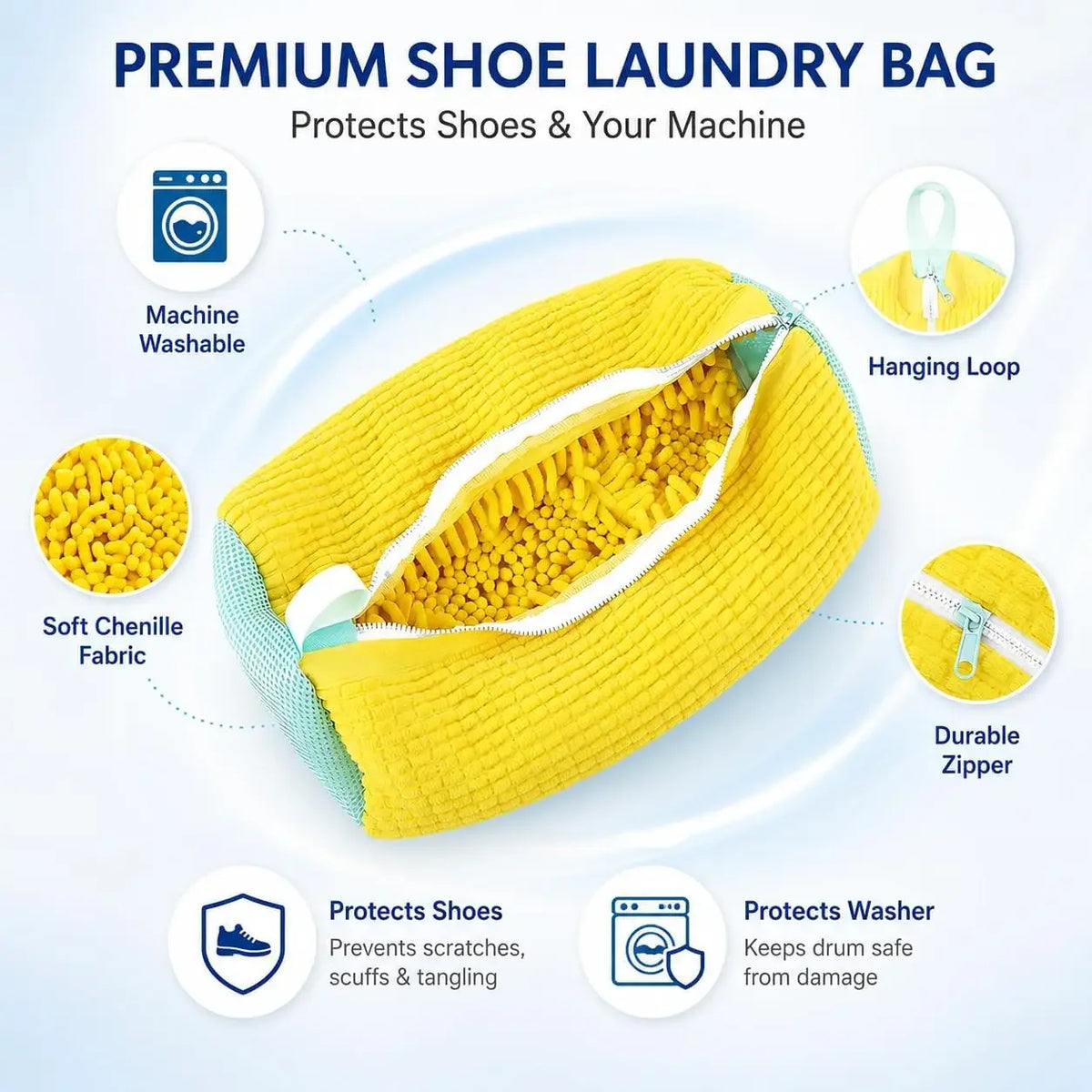 Shoe Washing Bag – Zipper Laundry Bag for Washer & Dryer
