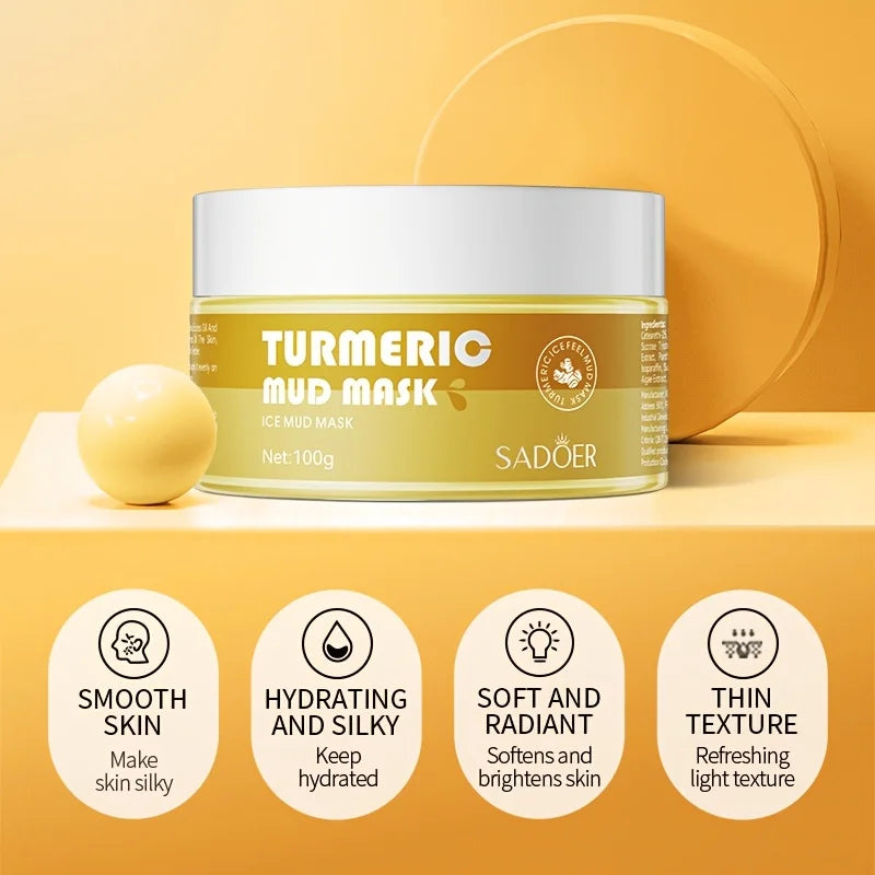 SADOER Turmeric Mud Mask – Ginger Peel Moisturizing Face Mask