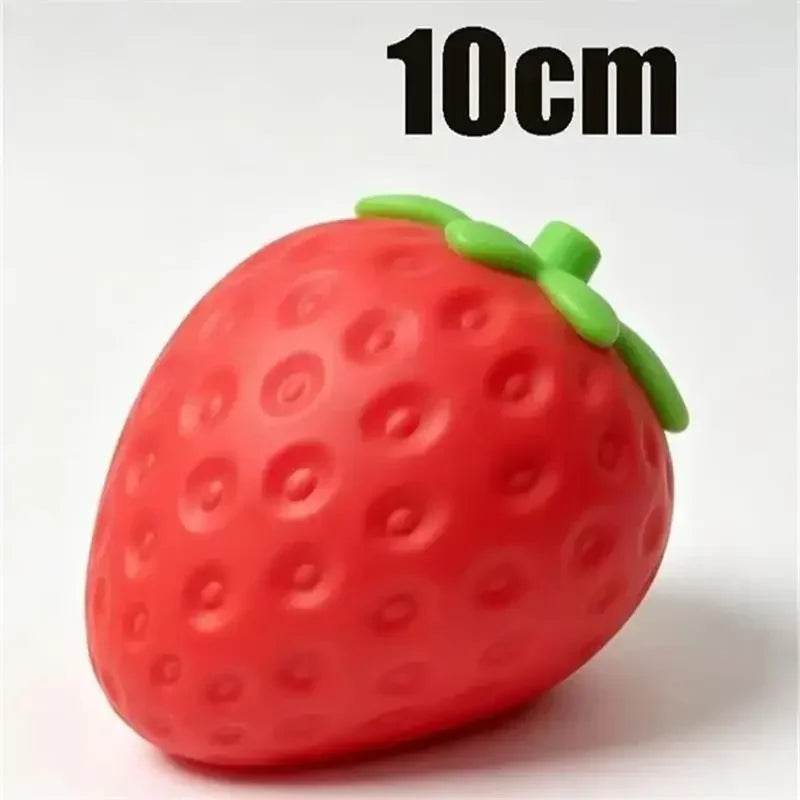 Giant Strawberry Squishy Fidget Toy – Extra Large Slow Rising TPR