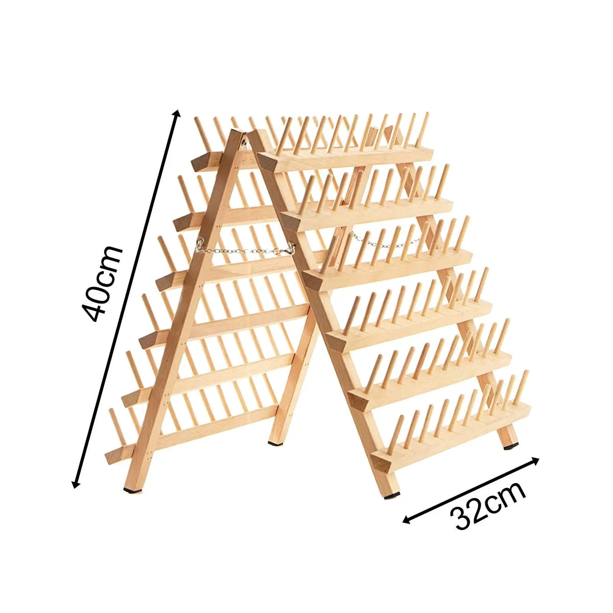 Wooden Foldable 120-Spool Thread Rack & Embroidery Organizer