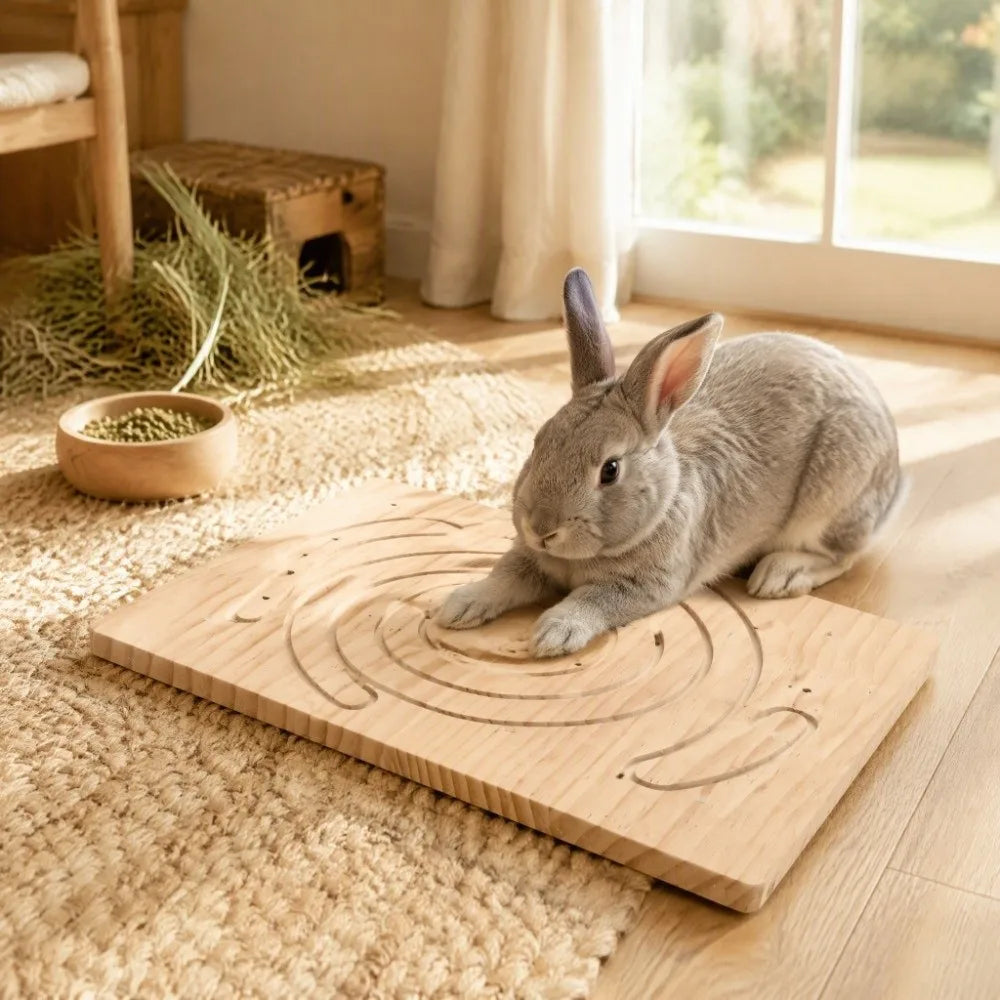Wooden Pet Scratching Board – Spiral Groove Cage Accessory