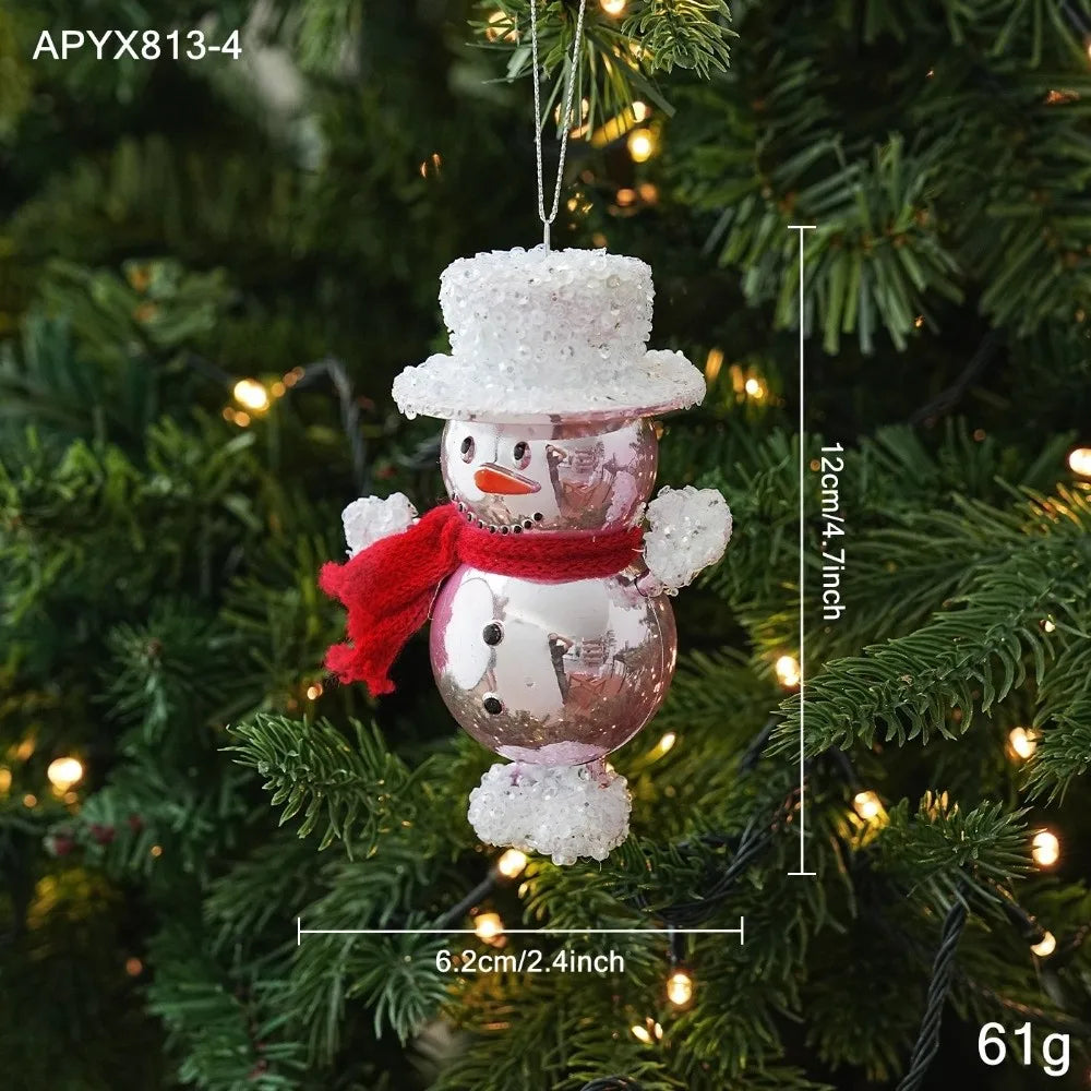 Pink Glitter Christmas Ornaments – Assorted Novelty Shapes