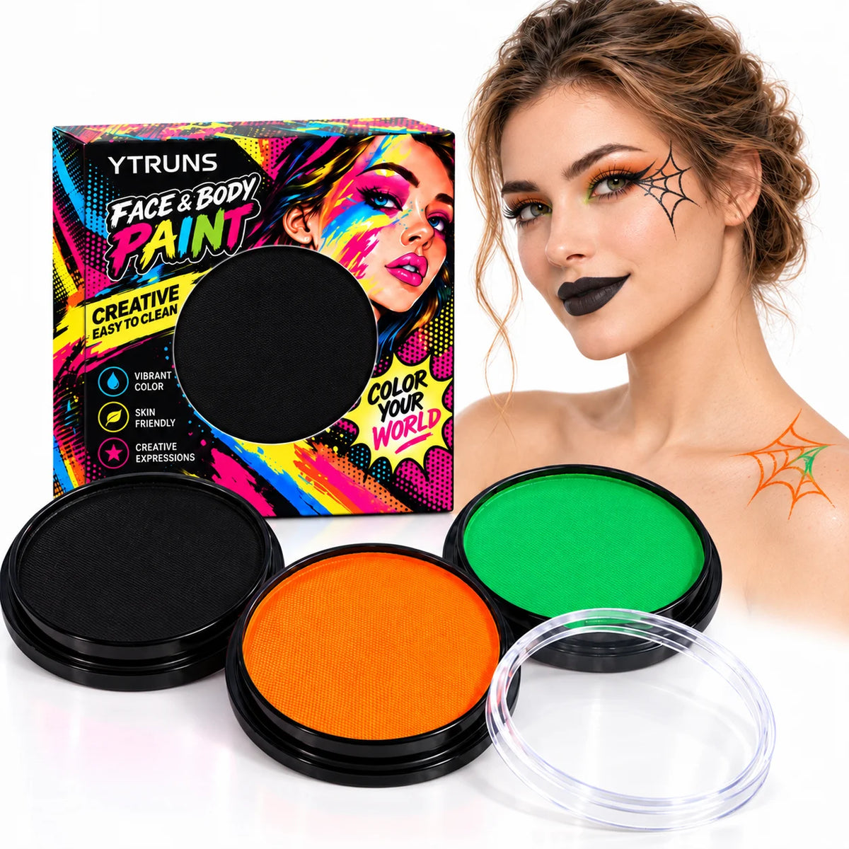 Halloween Face & Body Paint Palette – Water-Soluble Makeup