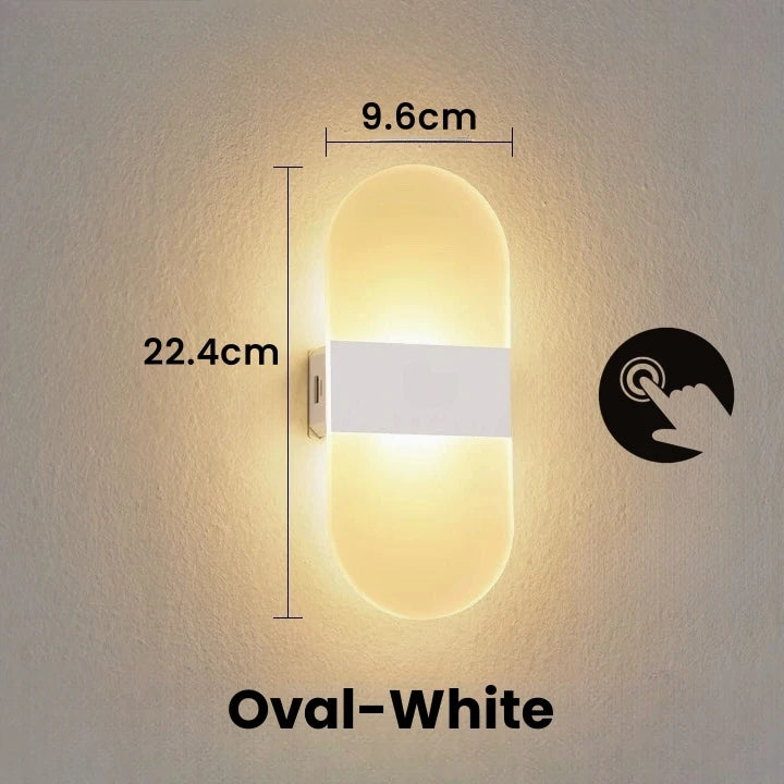 Touch Sensor LED Wall Sconce USB Rechargeable Wireless Night Light