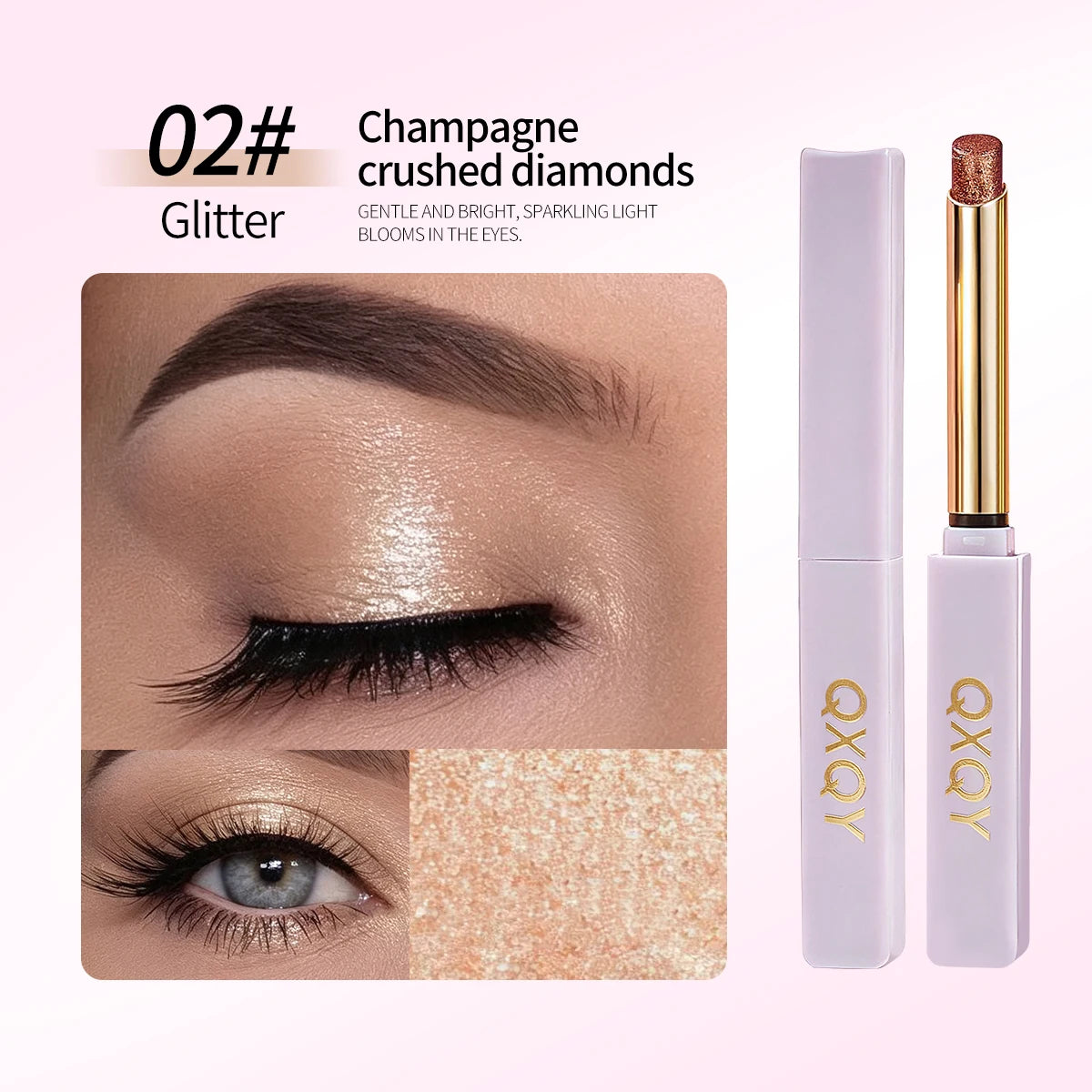 QXQY Platinum Glitter Eye Shadow Stick – Sapphire Blue