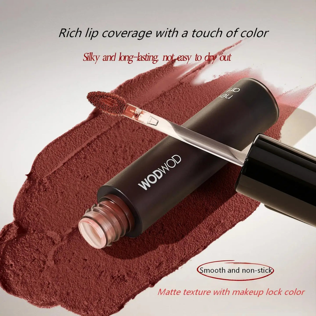 WODWOD Matte Soft Mist Lip Gloss – Non-Stick Long-Lasting Color