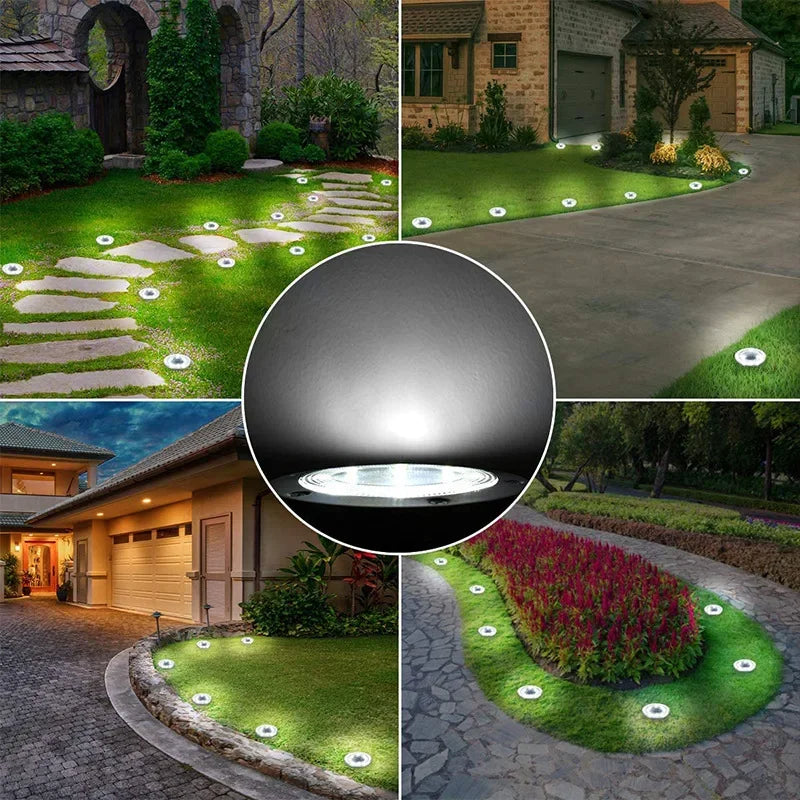 Solar LED In-Ground Garden Lights – IP65 Waterproof, 12 LEDs