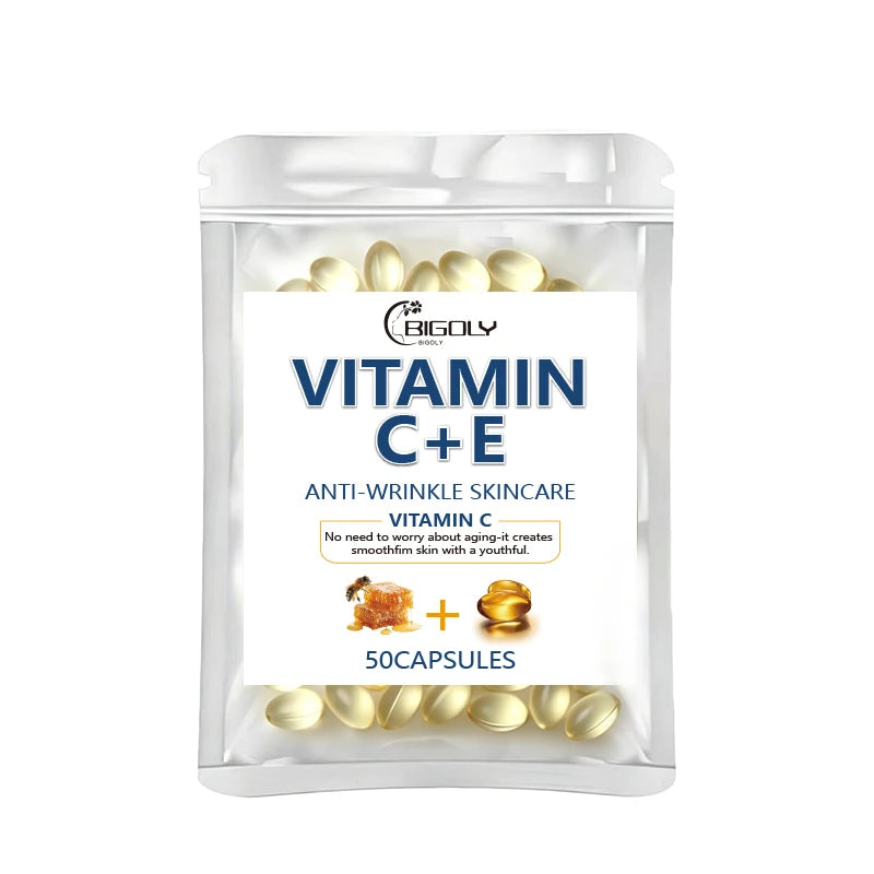 Vitamin C & E Facial Essence Oil Capsules – 50 Pack Hydrating