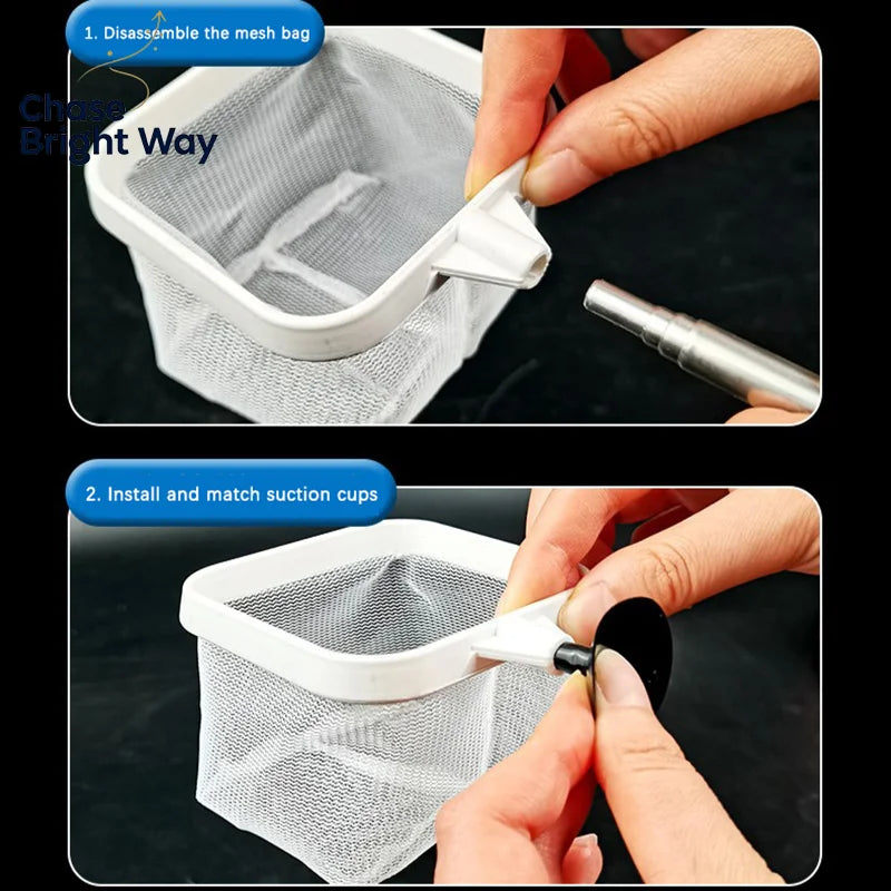 Telescopic Stainless Steel Aquarium Fish Net – Tank Cleaning Tool