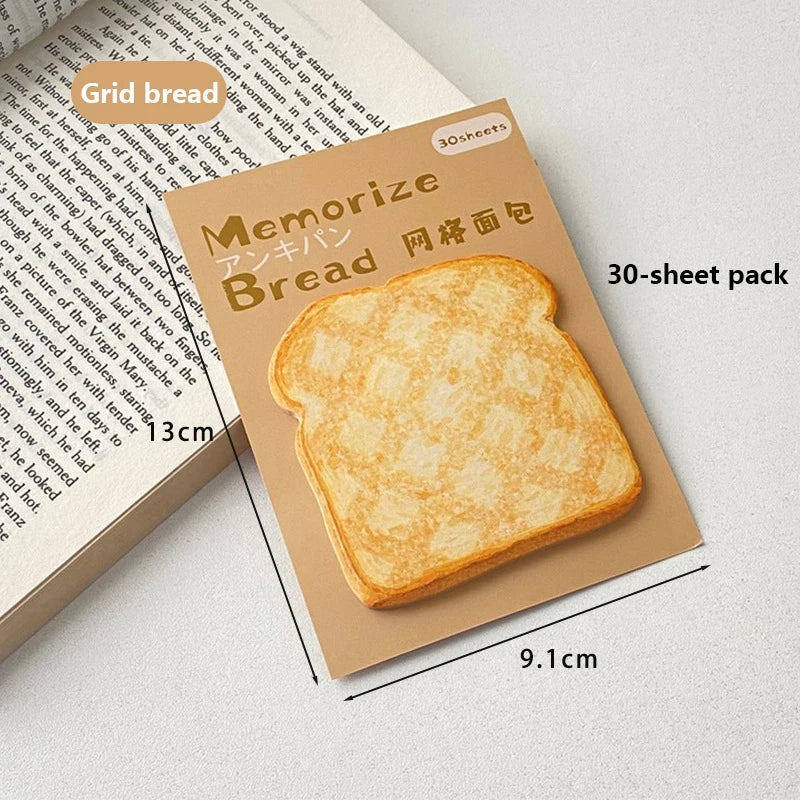 Toast Shape Sticky Notes – 30-Sheet Fun Novelty Notepad