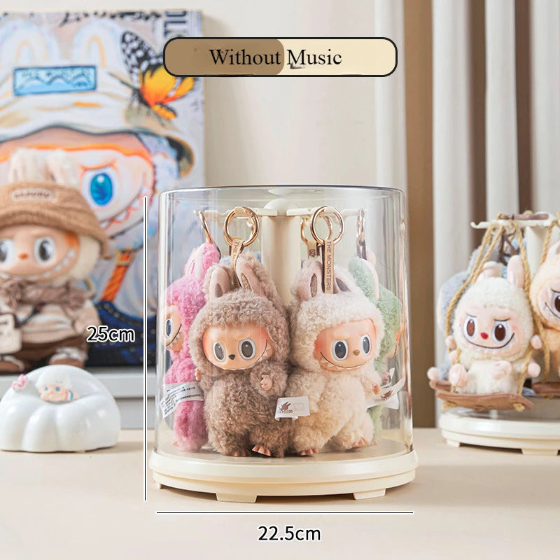 Rotating Display Case 360° Clap-Activated Spin Dustproof Cover