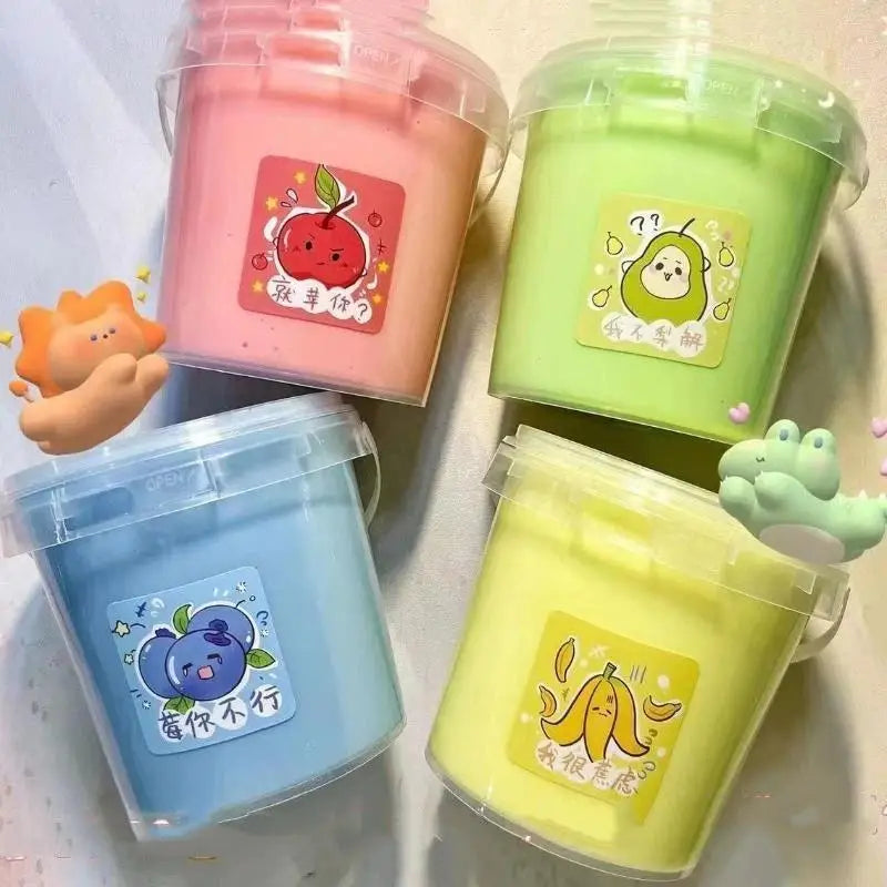 Soft Jelly Crystal Slime Toy – Non-Stick Sensory Slime Bucket