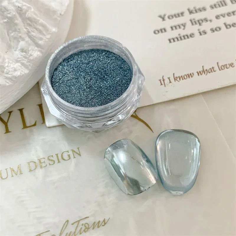 Aurora Mirror Chrome Nail Powder – Holographic Glitter Pigment