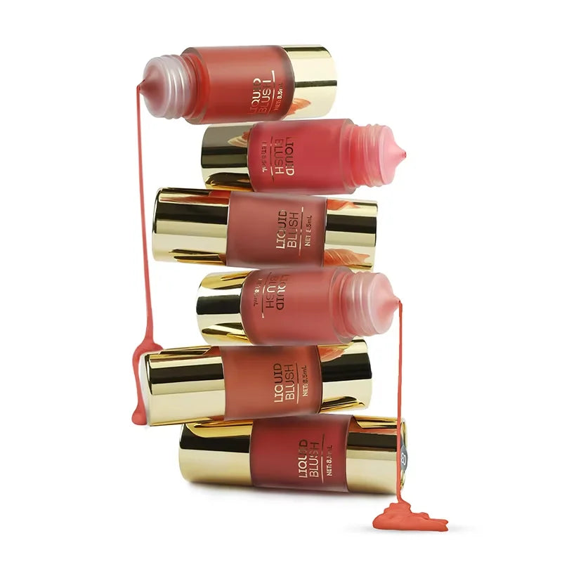 6-Color Liquid Blush Set – Matte Cheek Tint, Long-Lasting