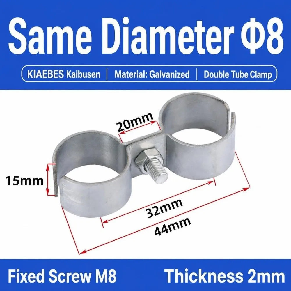 Double Tube Pipe Clamp – Zinc Plated Twin Hose Fastener