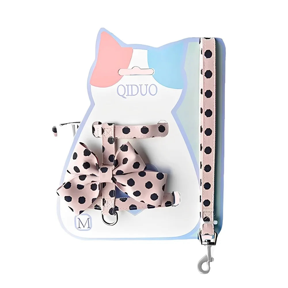 Polka Dot Pet Vest Harness & Leash Set – Cat & Puppy