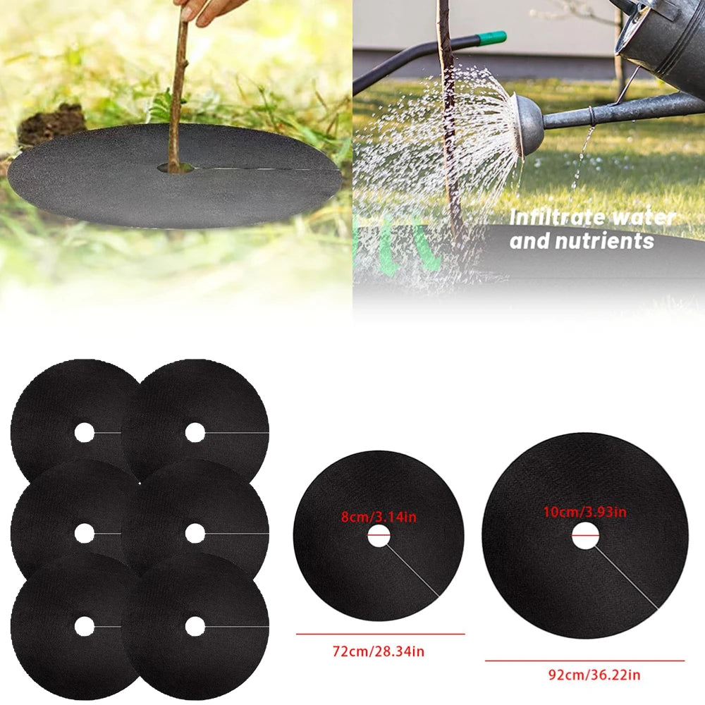Non-Woven Tree Mulch Ring Weed Control Mat 72–92cm | 1–5 Pack