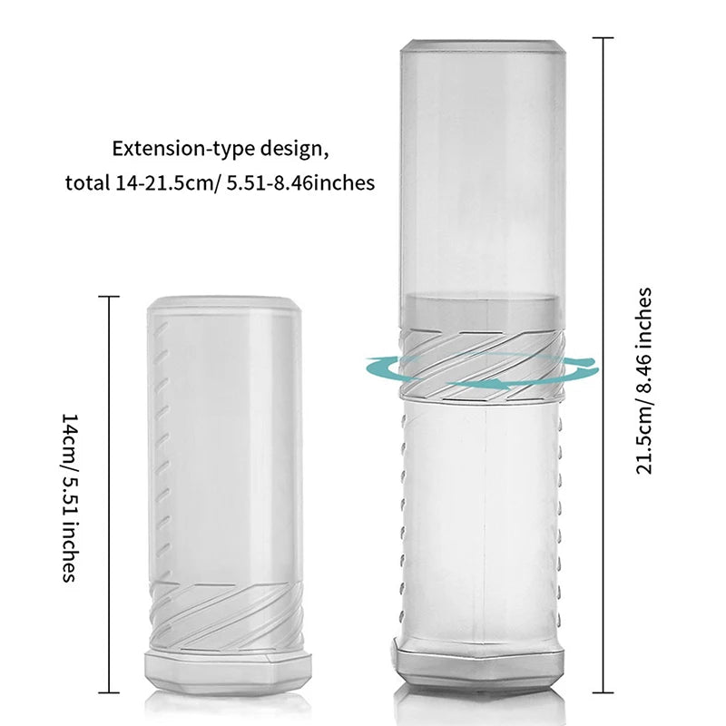 Shaving Brush Travel Case – Adjustable Transparent Holder Tube