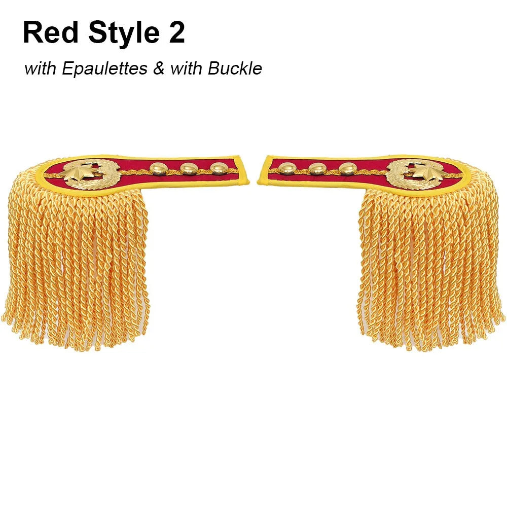 Tassel Fringe Epaulettes Shoulder Pad Brooch with Buckle – 1 Pair