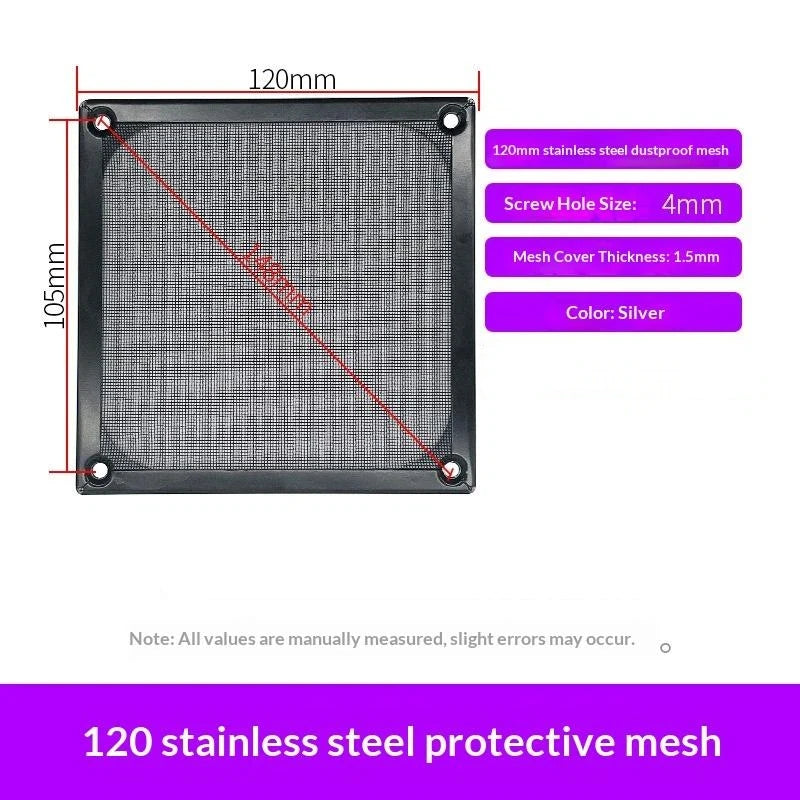PC Fan Dust Filter 60/80/90/120mm – Steel Mesh Aluminum Frame