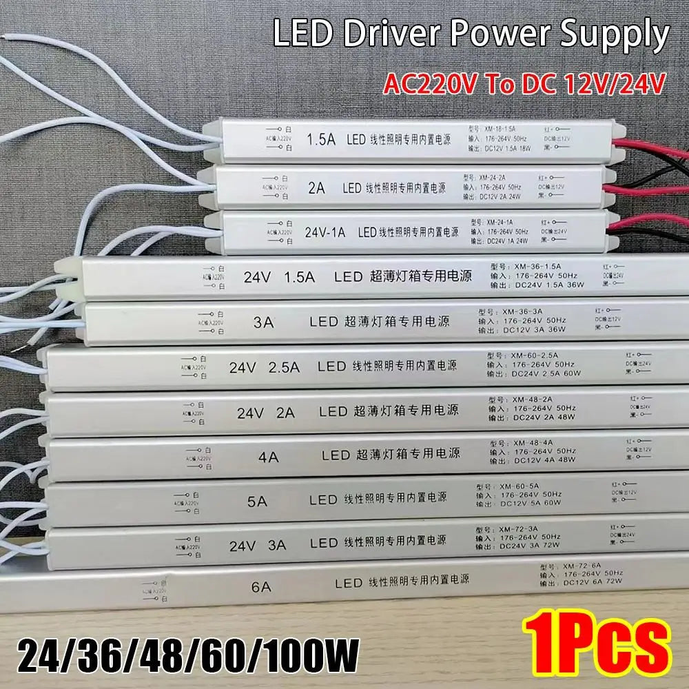 LED Driver Power Supply AC220V to DC 12V/24V | 18W–60W