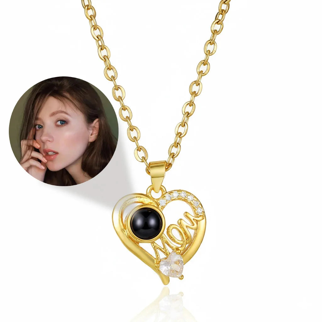 Personalized Photo Projection Heart Necklace | Custom Keepsake