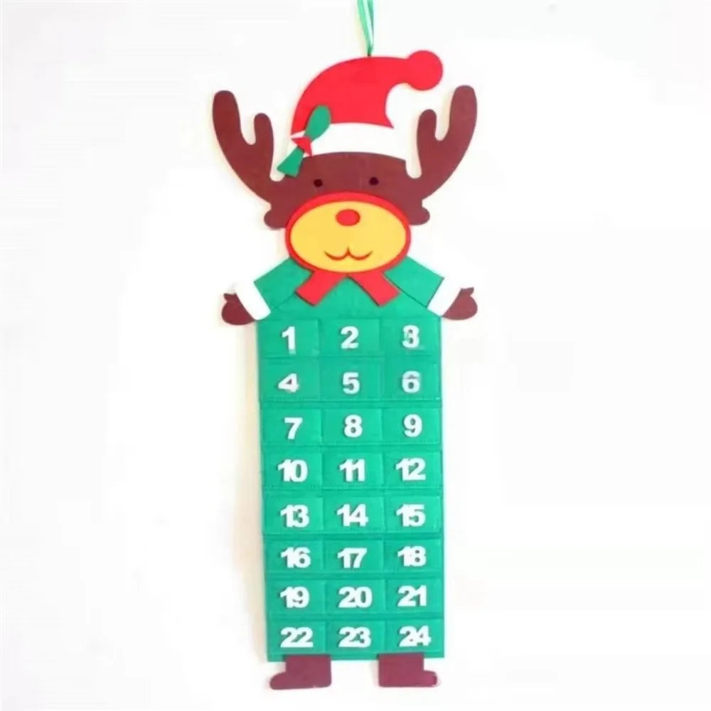 Felt Christmas Tree Advent Calendar – 24 Pocket Hanging Decor