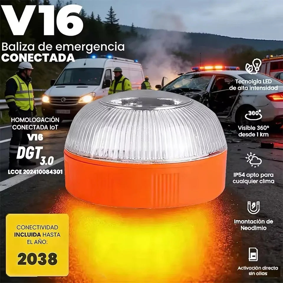 V16 DGT 3.0 Car Emergency Signal Light – SIM Pre-Paid 2038