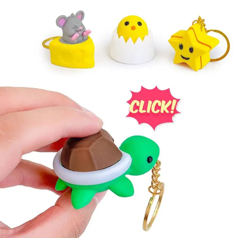 Mini 3D Printed Mushroom Turtle Clicker Keycap Fidget Toy