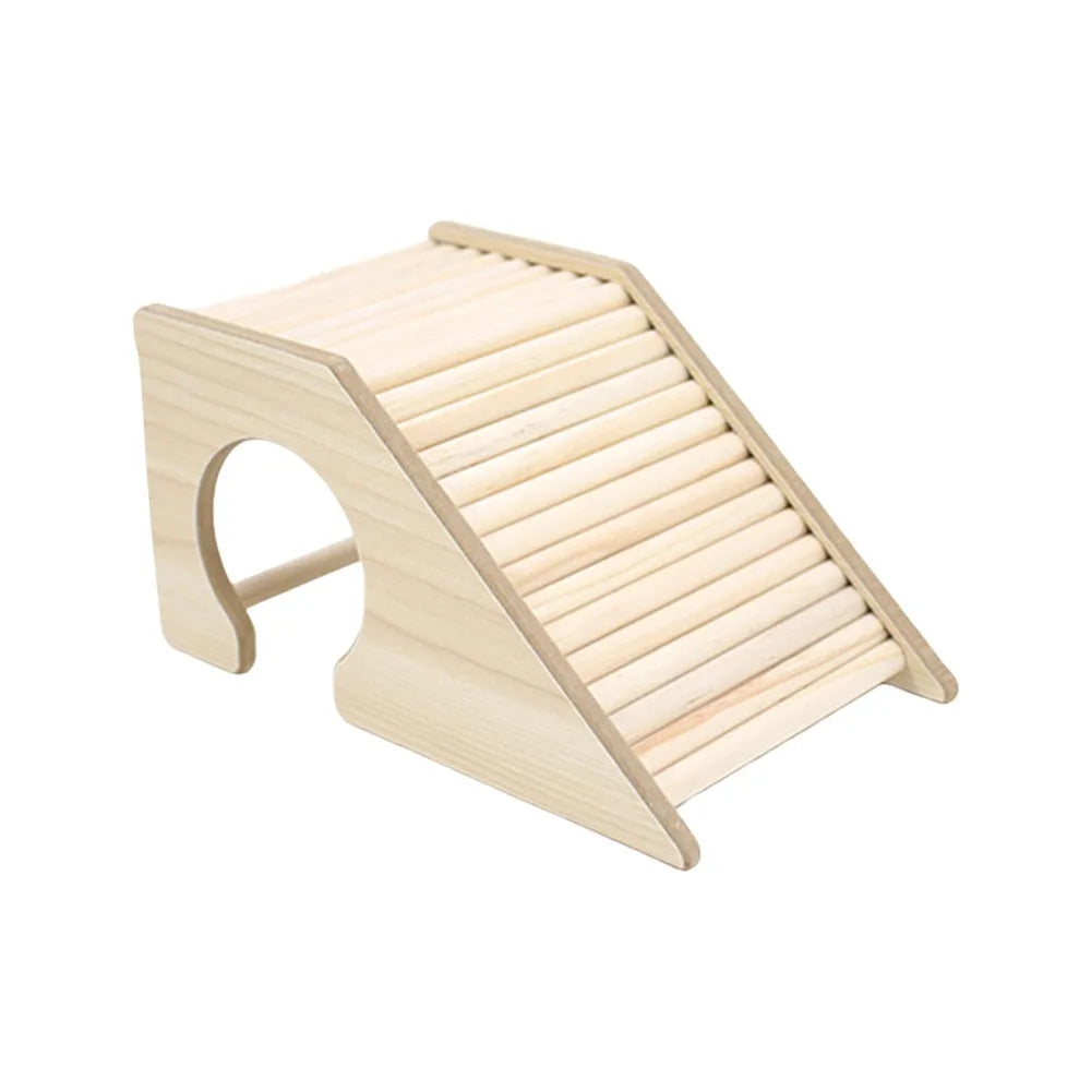 Wooden Hamster Climbing Ladder with Hiding Hole | Cage Decor