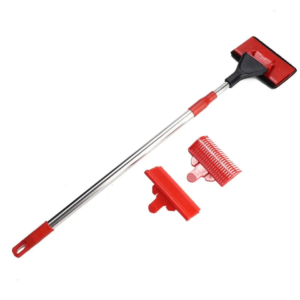 Telescopic Aquarium Cleaning Set – 3-Head Fish Tank Cleaner