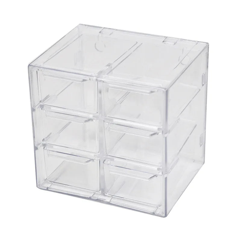 Transparent Multi-Grid Jewelry & Cosmetics Drawer Storage Box