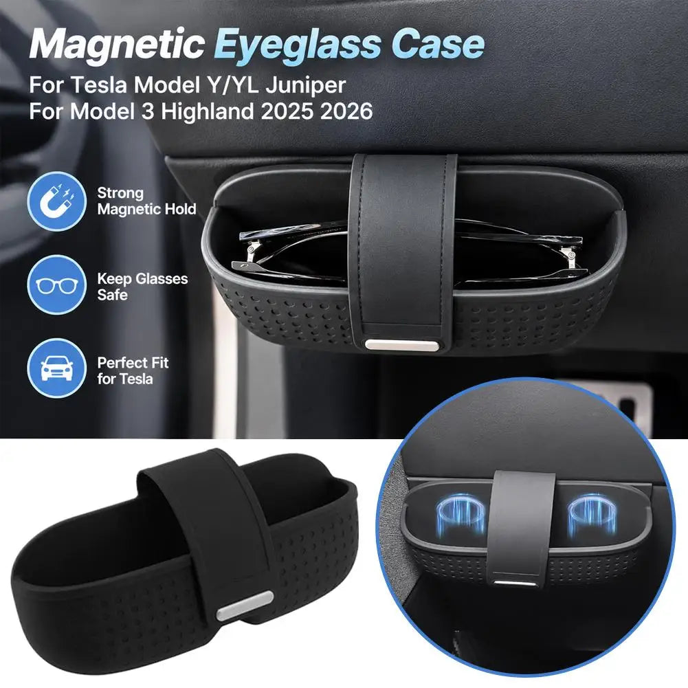 Silicone Sunglasses Holder Tesla Model 3/Y Magnetic Console Tray