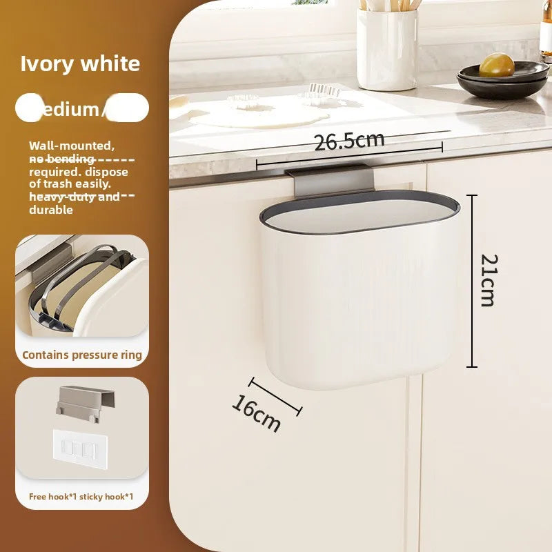 Wall-Mounted Slide-Open Trash Can – Kitchen & Bathroom