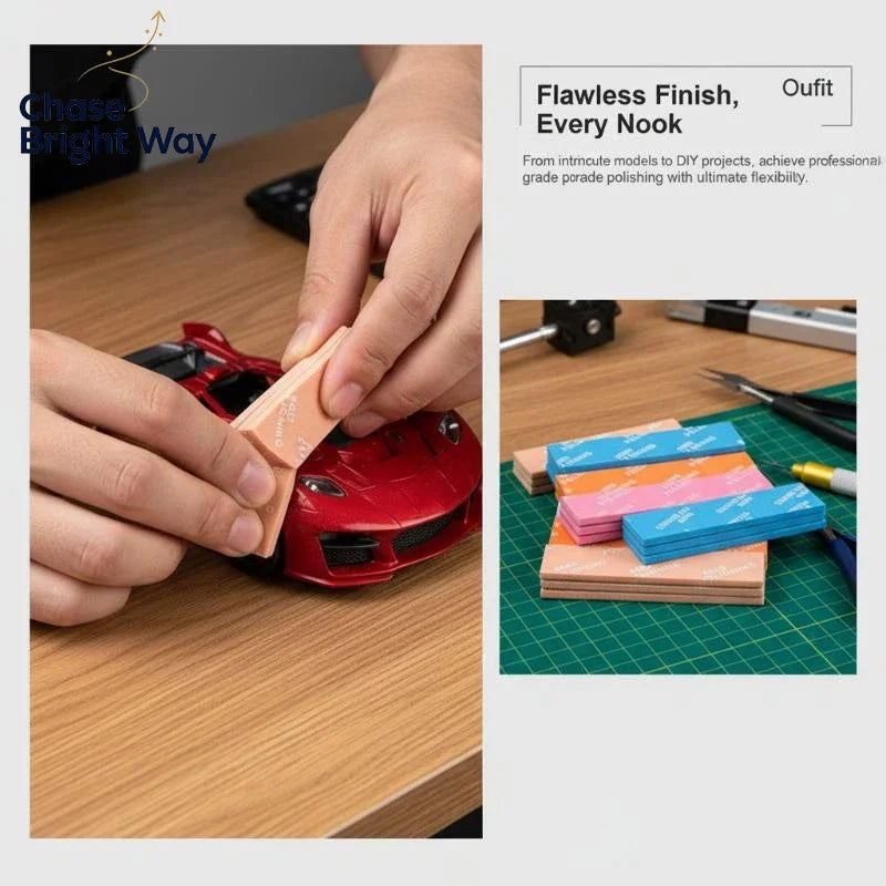 9-Pack Semi-Rigid Sanding Sticks | Multi-Grit Model Polish Kit
