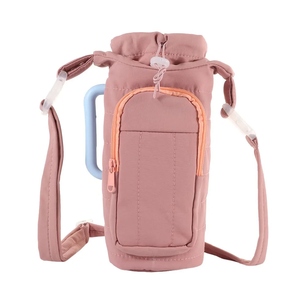 Water Bottle Holder Bag with Strap – Large Crossbody Carrier