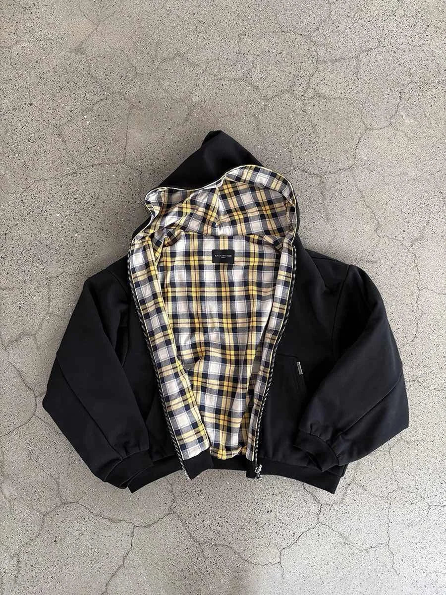 Y2K Harajuku Oversized Double-Sided Zipper Hoodie – Gray