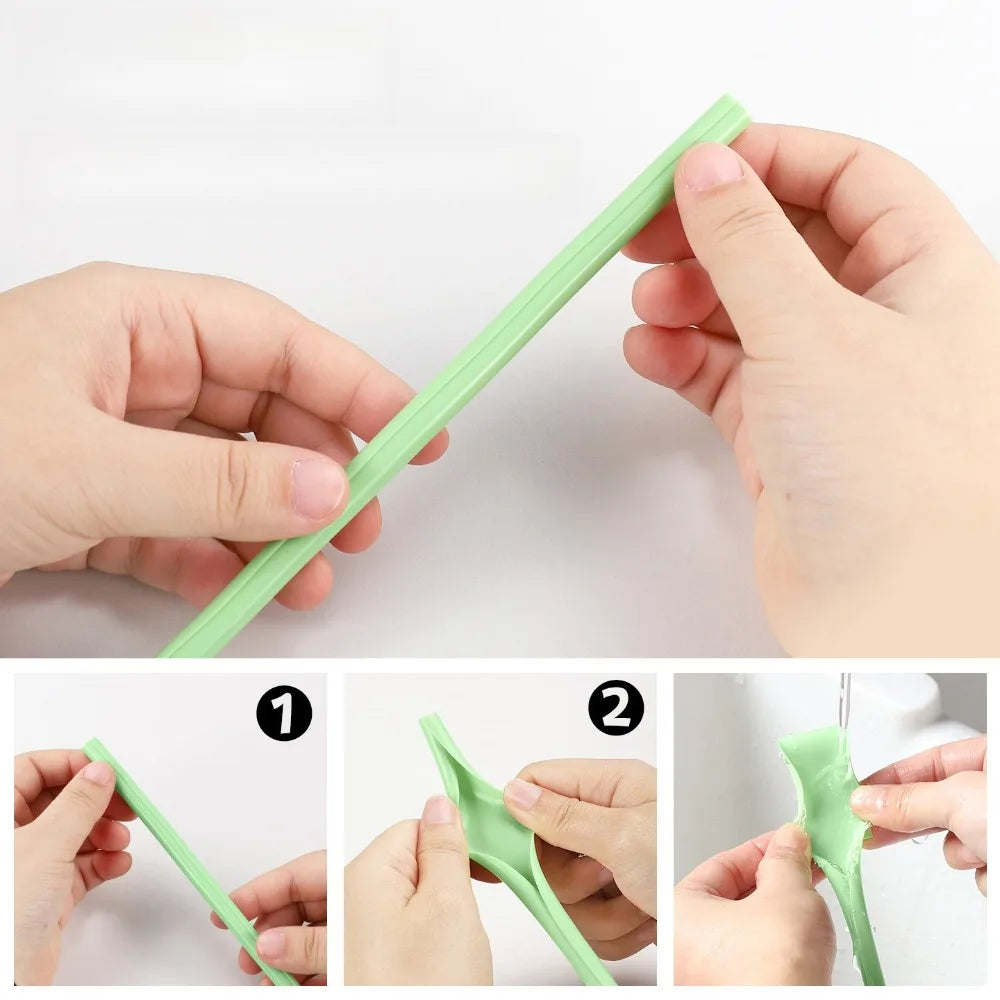 10-Pack Food Grade Silicone Straws – Foldable & Detachable