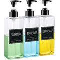 3-Pack 500ml Soap Dispenser Set with Labels – Pump Bottles