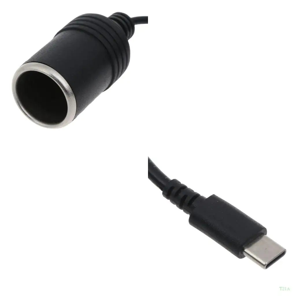 USB-C to Car Cigarette Lighter Socket Adapter Cable 1m/2m
