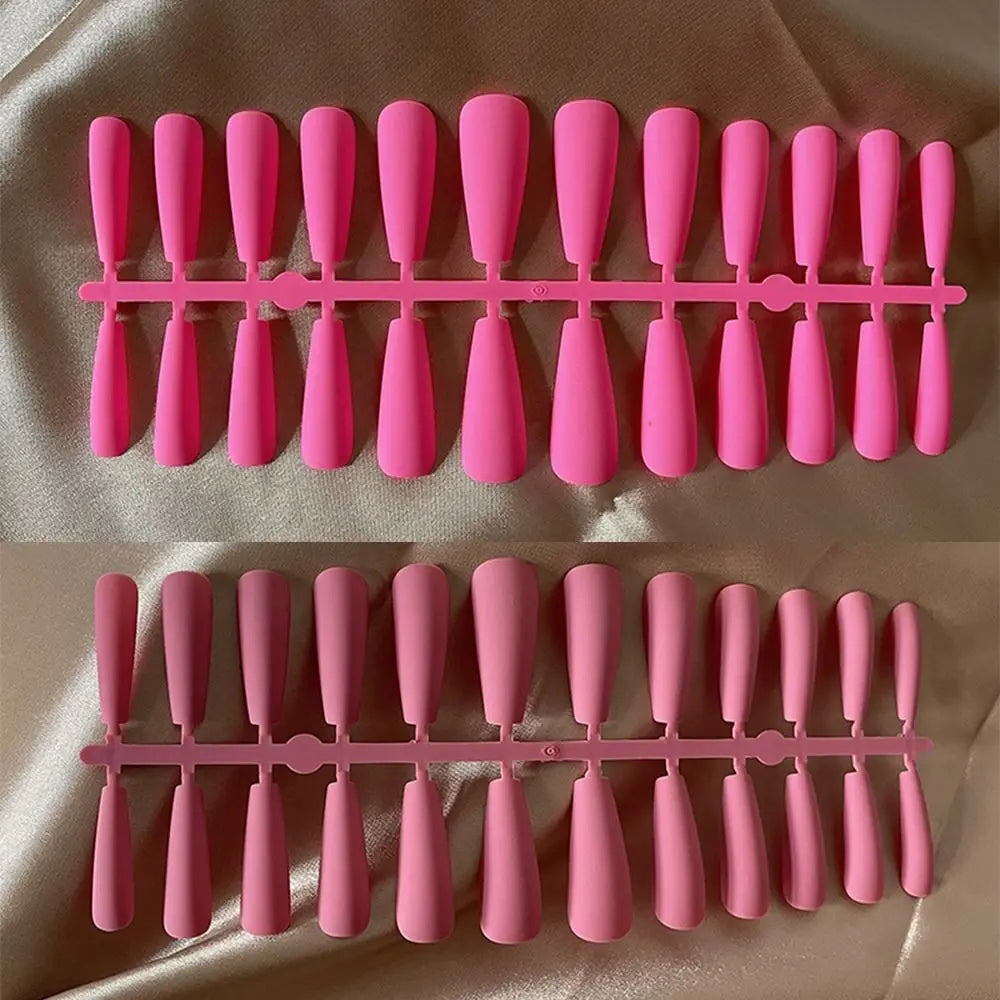 Matte Ballerina False Nails – 24pc French DIY Nail Tips