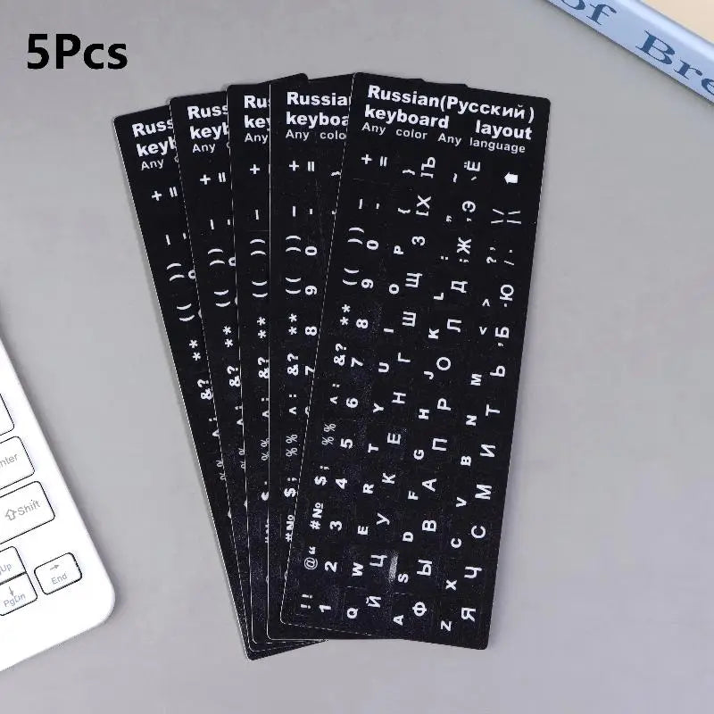 Russian Keyboard Stickers – Waterproof PVC Decals 5-Pack