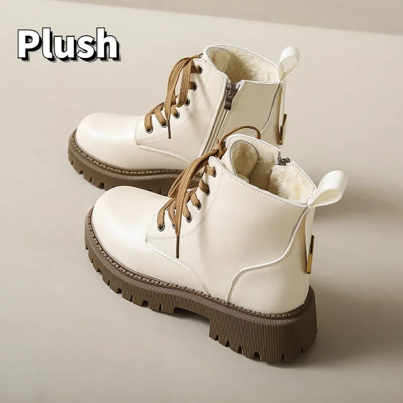LEDP Women's British Style Ankle Boots – Platform Moto