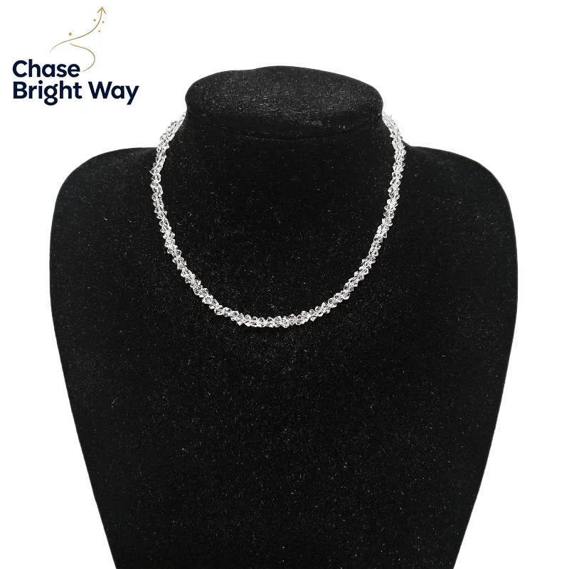 Crystal Beaded Choker Necklace – Faceted Glass Women's Jewelry