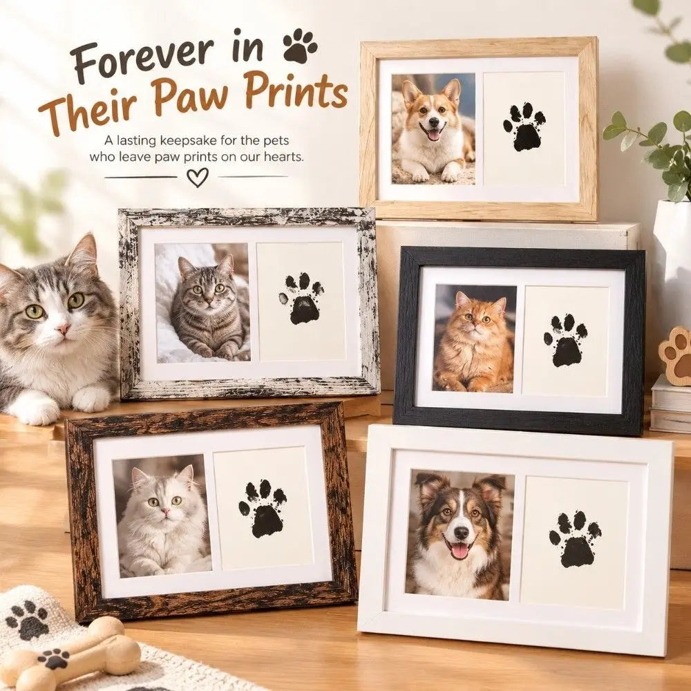 Pet Paw Print Keepsake Frame Kit – No-Clean Ink Pad DIY