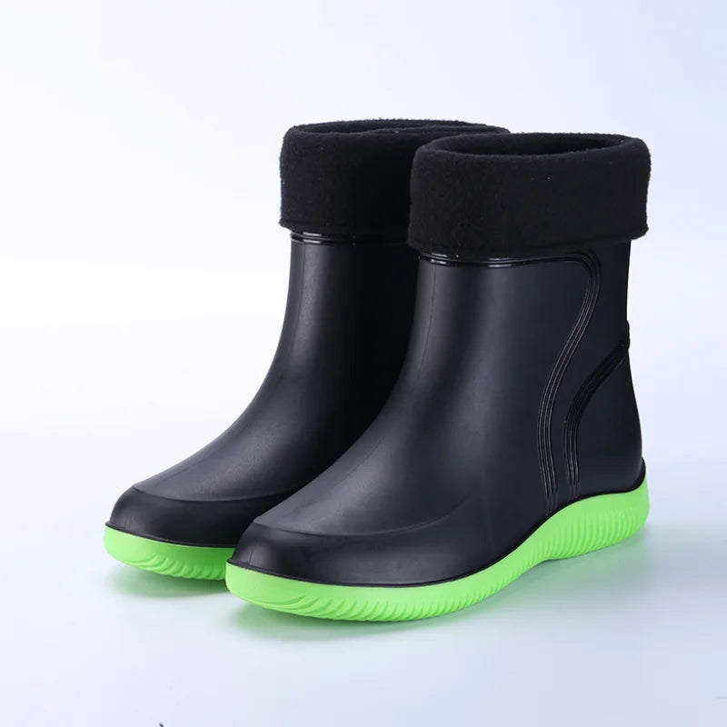 LEDP Unisex Waterproof Ankle Rain Boots | Non-Slip PVC