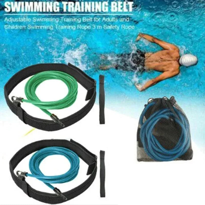 Swim Training Resistance Belt – Latex Elastic Pool Exerciser