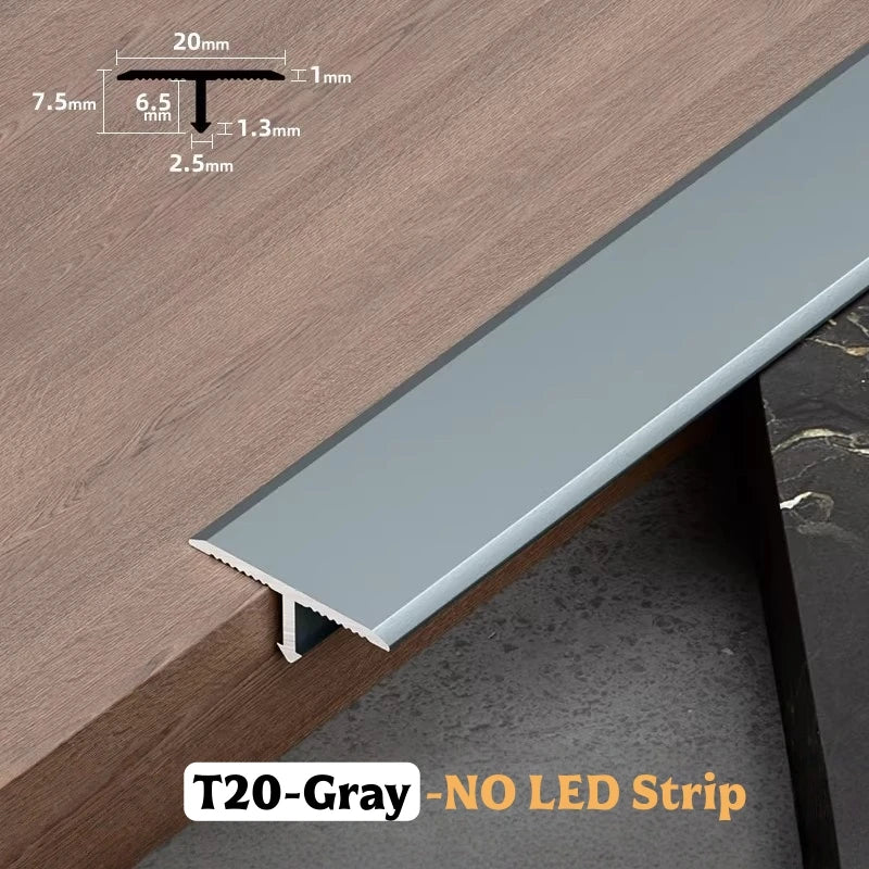 T-Shape Aluminum Floor Transition Strip | Tile Gap Edge Profile
